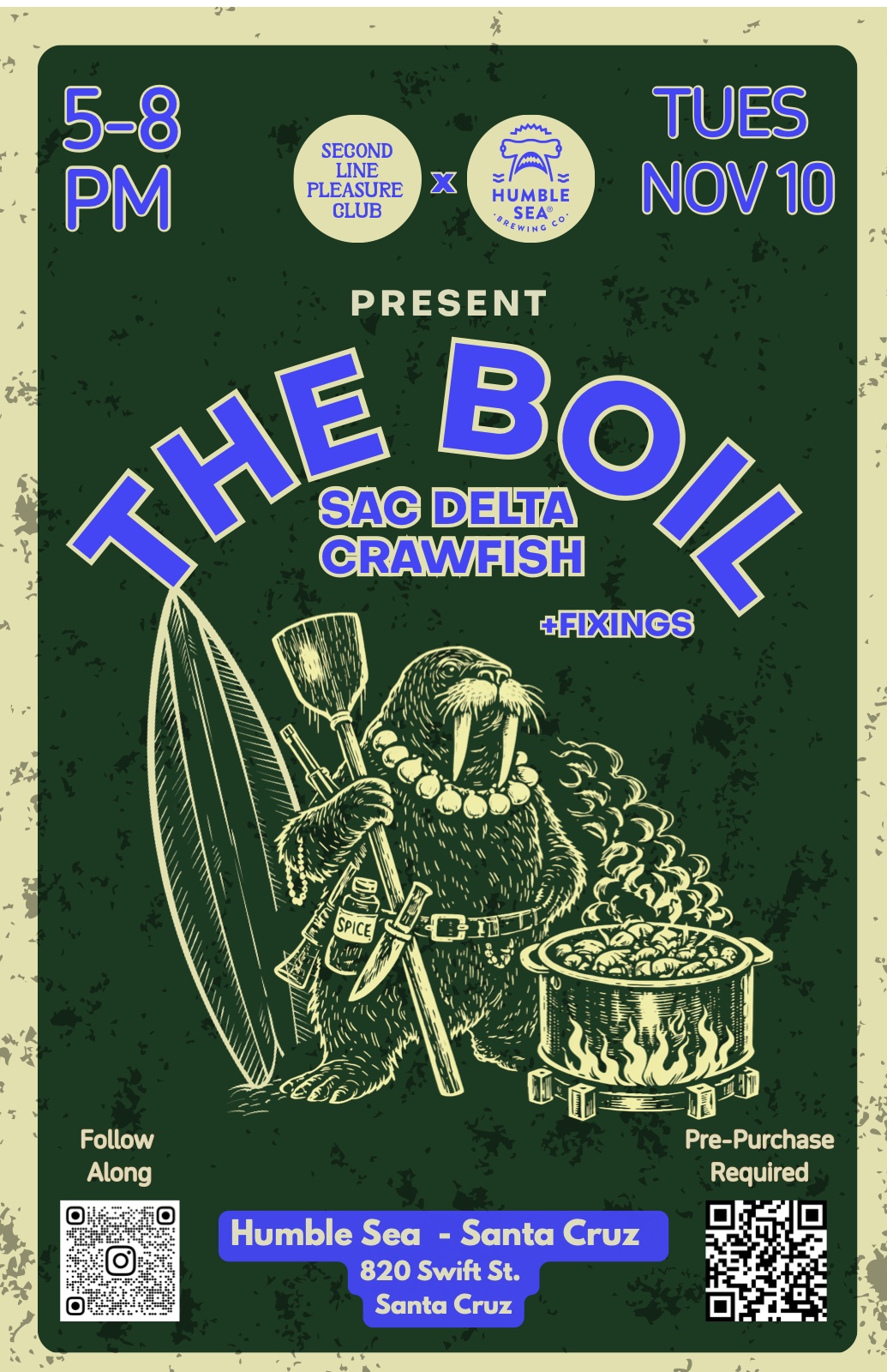 Crawfish boil at Humble Sea Brewing Santa Cruz — Second Line Pleasure Club